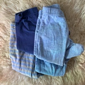 One Two Three - 4 pc. Newborn footed pants - Blue tones
